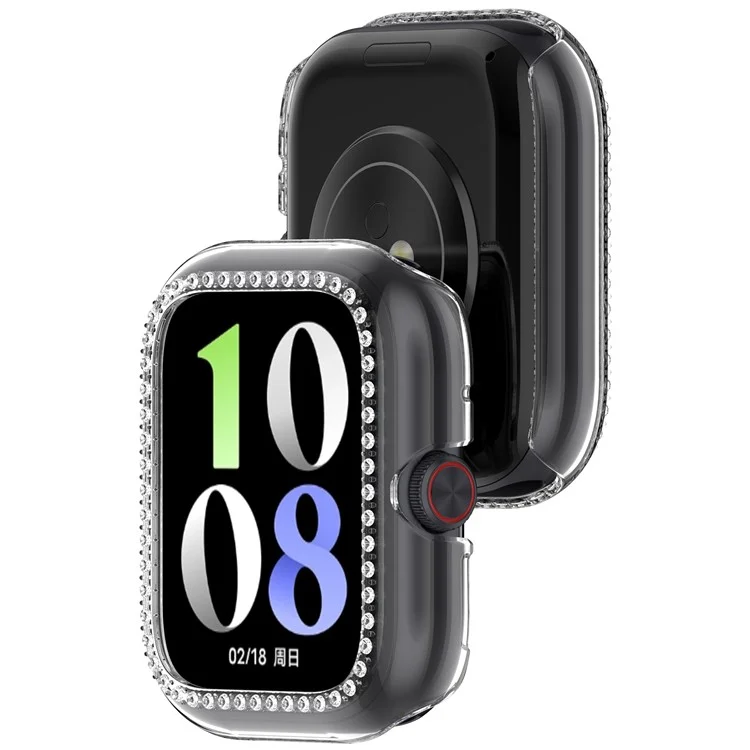 Cover per Vivo Watch GT / iQOO Watch GT con Custodia Trasparente, Design Decorativo con Strass e Profili Traforati in Policarbonato