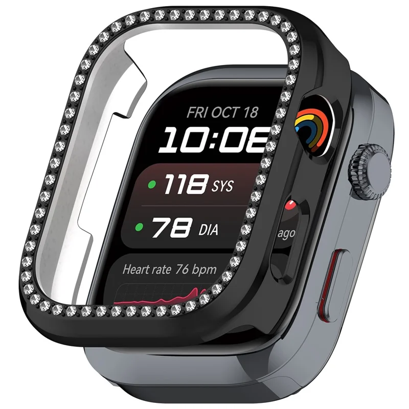 Funda de Reloj Huawei Watch D2 con Diseño Hueco Decorativo de Strass - Acabado Electrolítico en Negro