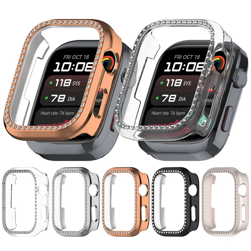 Funda de Reloj Huawei Watch D2 con Diseño Hueco Decorativo de Strass - Acabado Electrolítico en Negro