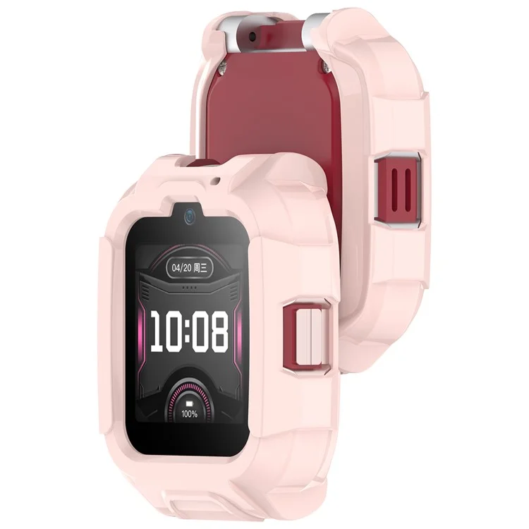 For Honor Whizkid 2 Pro Kinder-Smartwatch TPU Uhrengehäuse Hohldesign Schutzcover - Pink