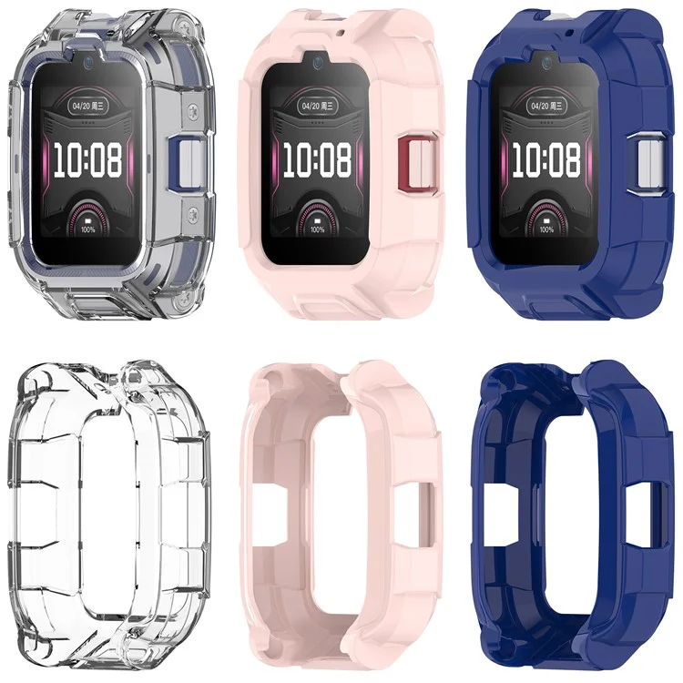 For Honor Whizkid 2 Pro Kinder-Smartwatch TPU Uhrengehäuse Hohldesign Schutzcover - Pink