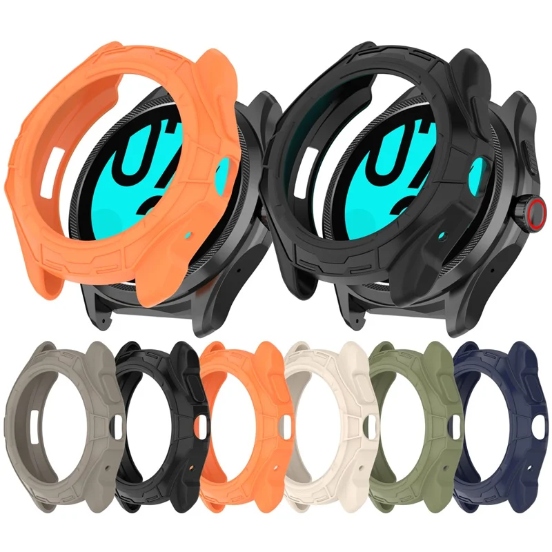 For TicWatch Pro 5 Enduro TPU Protective Case Hollow Design Shockproof Watch Cover - Orange