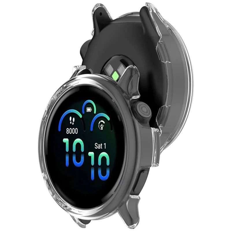 For Garmin Vivoactive 6 Case Half-Wrapped Hollow Hard PC Watch Cover - Transparent