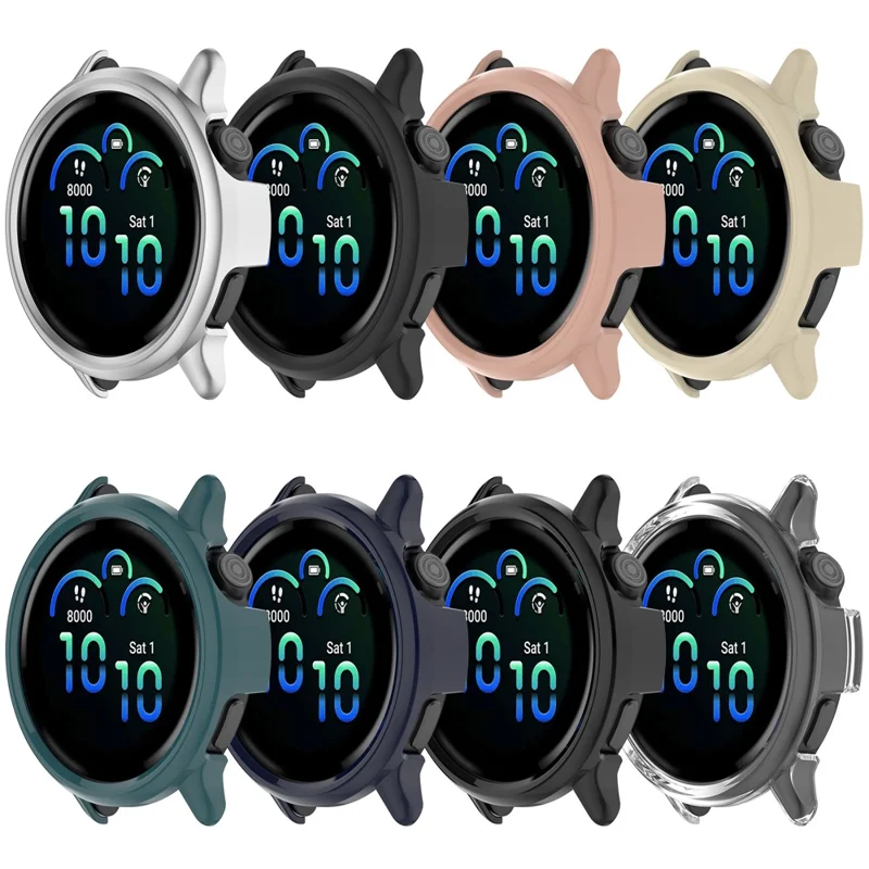 For Garmin Vivoactive 6 Case Half-Wrapped Hollow Hard PC Watch Cover - Transparent