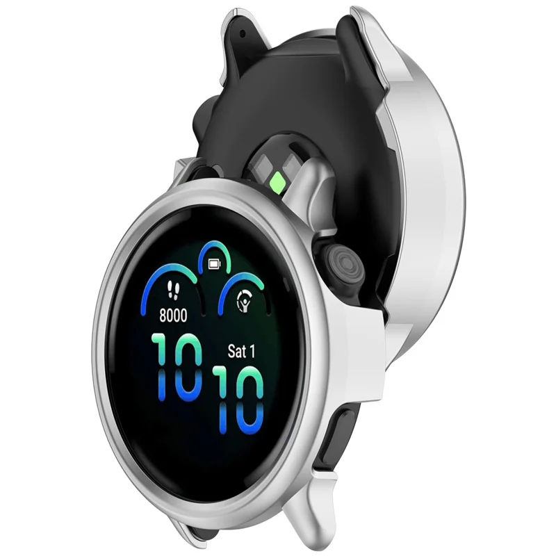 For Garmin Vivoactive 6 Case Half-Wrapped Hollow Hard PC Watch Cover - Silver