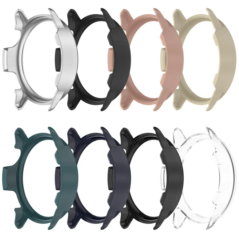 For Garmin Vivoactive 6 Case Half-Wrapped Hollow Hard PC Watch Cover - Silver