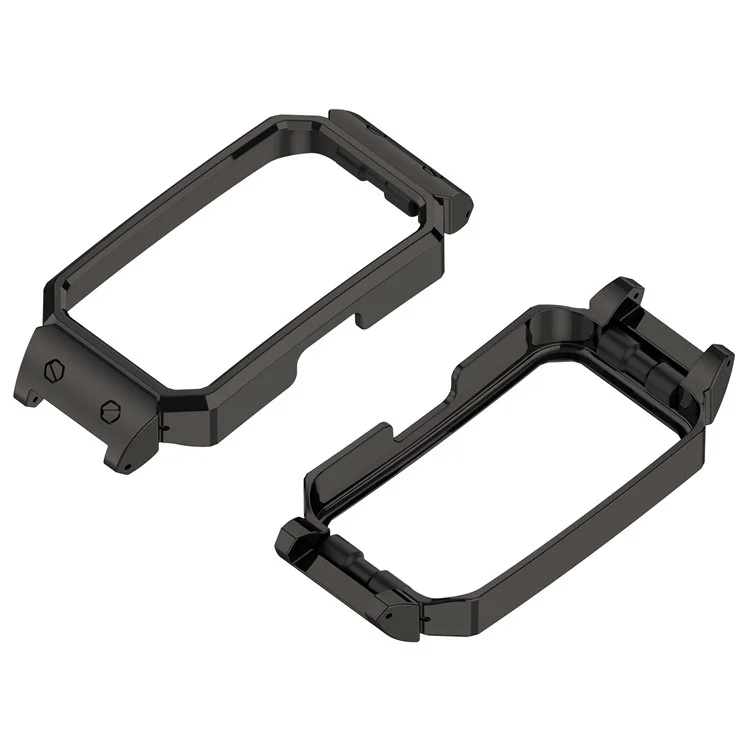 For Huawei Band 10  /  9  /  8 Metal Watch Case Square Shape Protective Cover 12mm Inner - Black