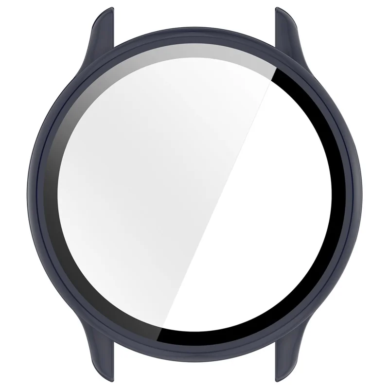 For Garmin Vivoactive 6 Watch Case PC Frame Cover with Tempered Glass Screen Film - Dark Blue