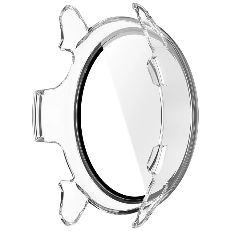 Für Garmin Vivoactive 6 Uhrengehäuse PC-Rahmen Schutzhülle mit Panzerglas Displayschutzfolie - Transparent