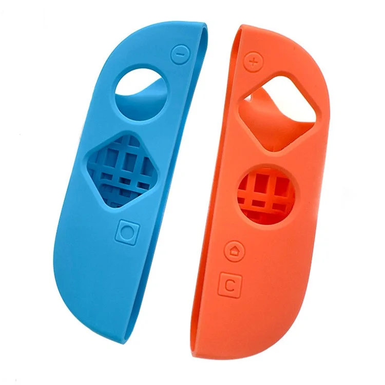 1 Coppia Per Nintendo Switch 2 Controller Joy-Con Sinistro e Destro Custodia Protettiva in Silicone - Arancione+Blu