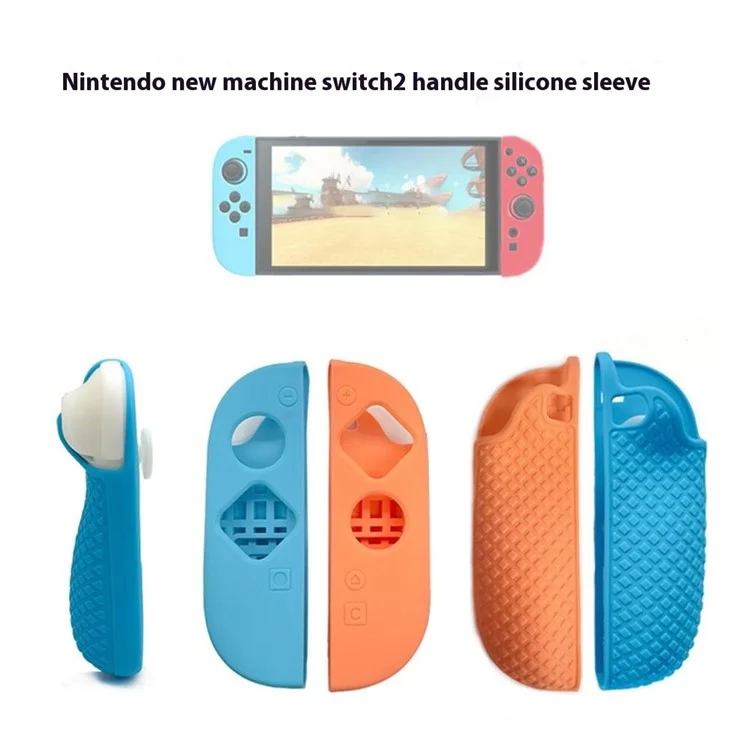 1 Coppia Per Nintendo Switch 2 Controller Joy-Con Sinistro e Destro Custodia Protettiva in Silicone - Arancione+Blu