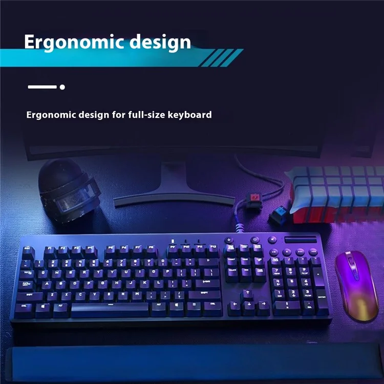 30x20x2.5cm Office Gaming Mouse Pad with Wrist Rest Memory Foam Relieve Fatigue Mouse Mat - Black