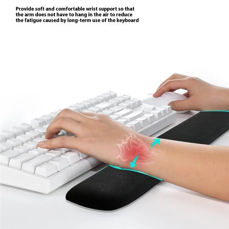 30x20x2.5cm Office Gaming Mouse Pad with Wrist Rest Memory Foam Relieve Fatigue Mouse Mat - Black