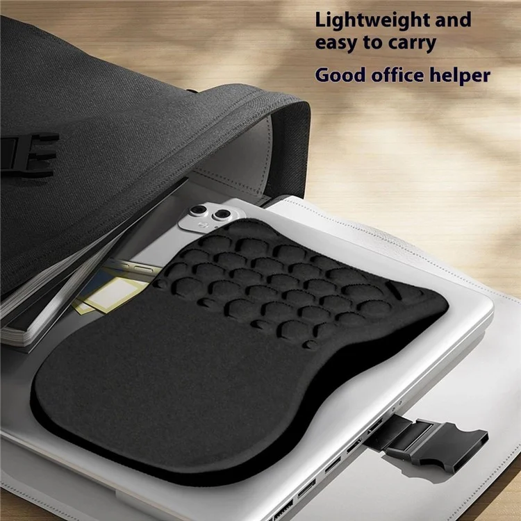 30x20x2.5cm Office Gaming Mouse Pad with Wrist Rest Memory Foam Relieve Fatigue Mouse Mat - Black
