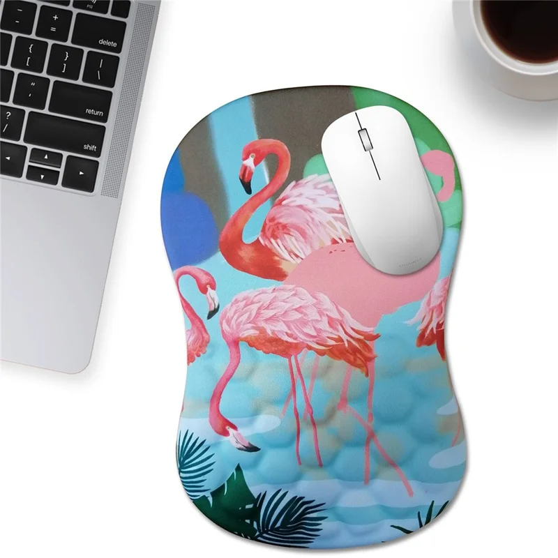 30x20x2.5cm Office Gaming Mouse Pad with Wrist Rest Memory Foam Relieve Fatigue Mouse Mat - Bird