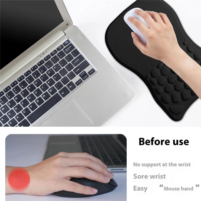 30x20x2.5cm Office Gaming Mouse Pad with Wrist Rest Memory Foam Relieve Fatigue Mouse Mat - Bird