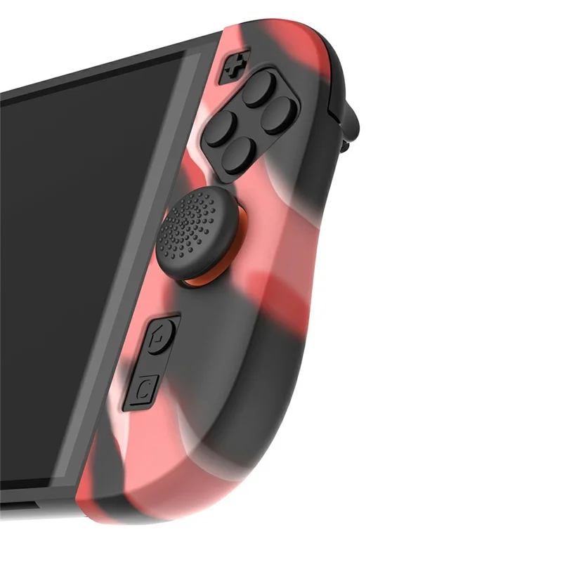 IPEGA PG-SW2083 1 Paar Joy-Pad Controller Silikon-Schutzhülle mit 4 Joystick-Kappen für Nintendo Switch - Schwarz Blau / Schwarz Rot