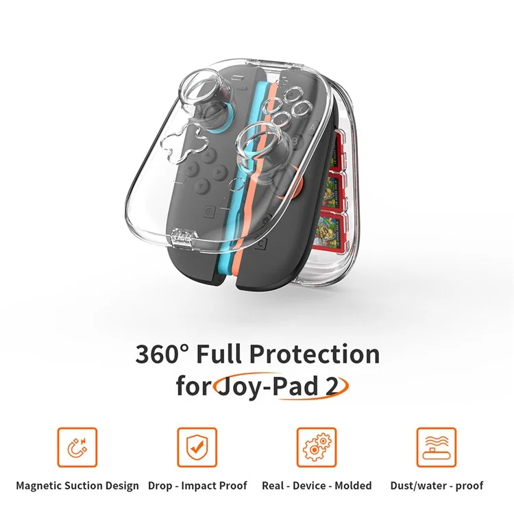 JYS-NS2311 Für Nintendo Switch 2 Joy-Con Controller Transparente Schutzhülle mit Magnetverschluss und Spielkartenhaltefunktion