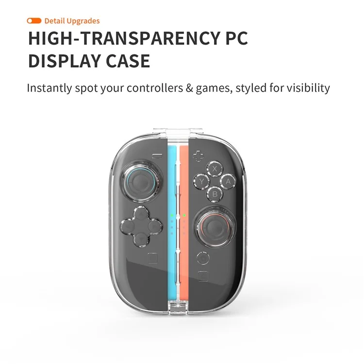 JYS-NS2311 Für Nintendo Switch 2 Joy-Con Controller Transparente Schutzhülle mit Magnetverschluss und Spielkartenhaltefunktion