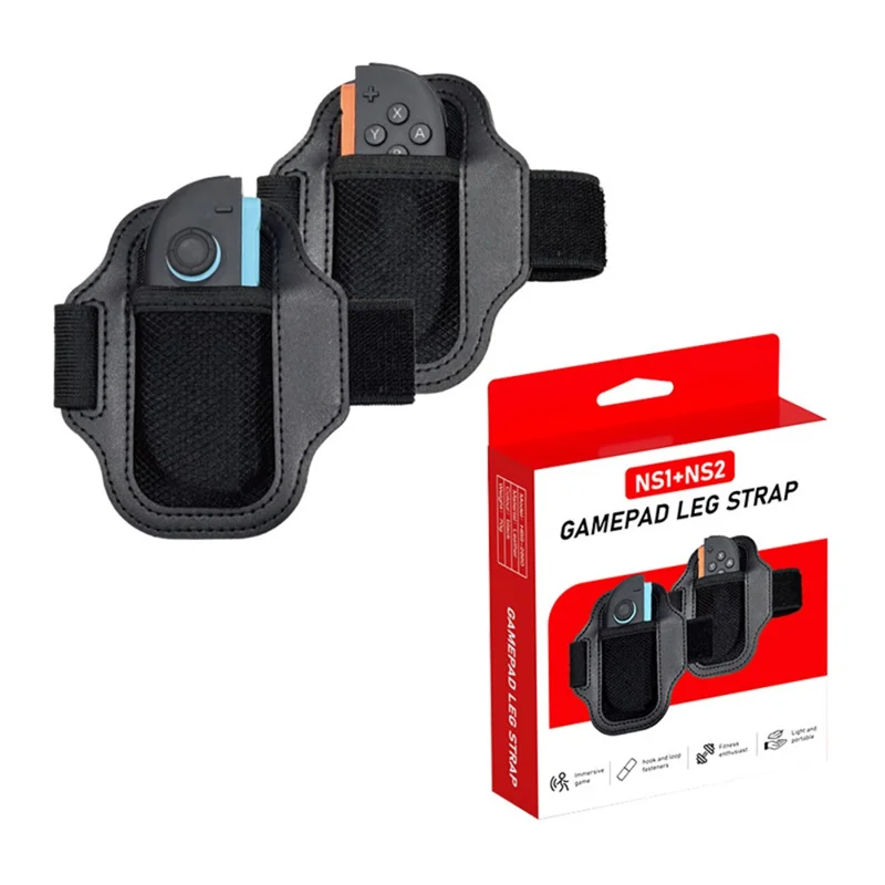 HBS-2860 2Pcs For Nintendo Switch 2 / 1 Joy-Con Controller Leg Strap Leather Elastic Sports Band