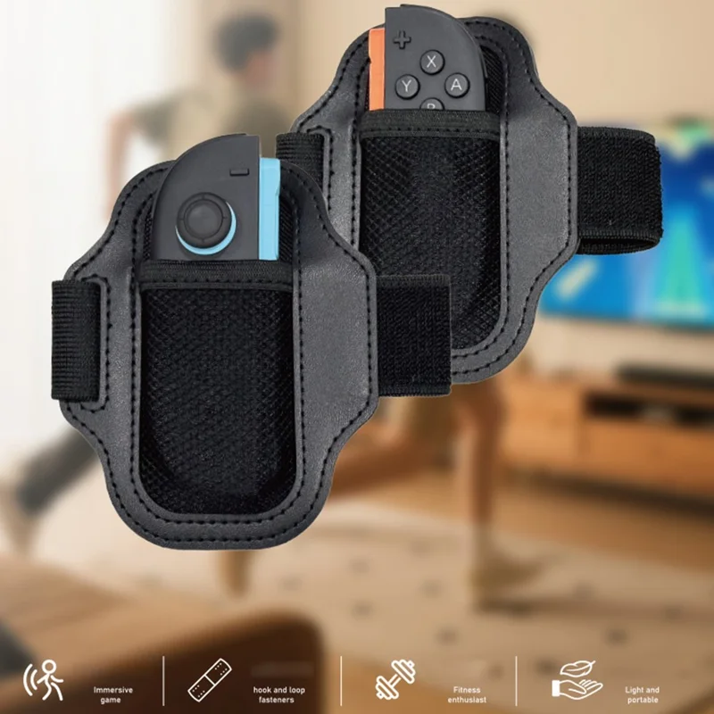 HBS-2860 2Pcs For Nintendo Switch 2 / 1 Joy-Con Controller Leg Strap Leather Elastic Sports Band