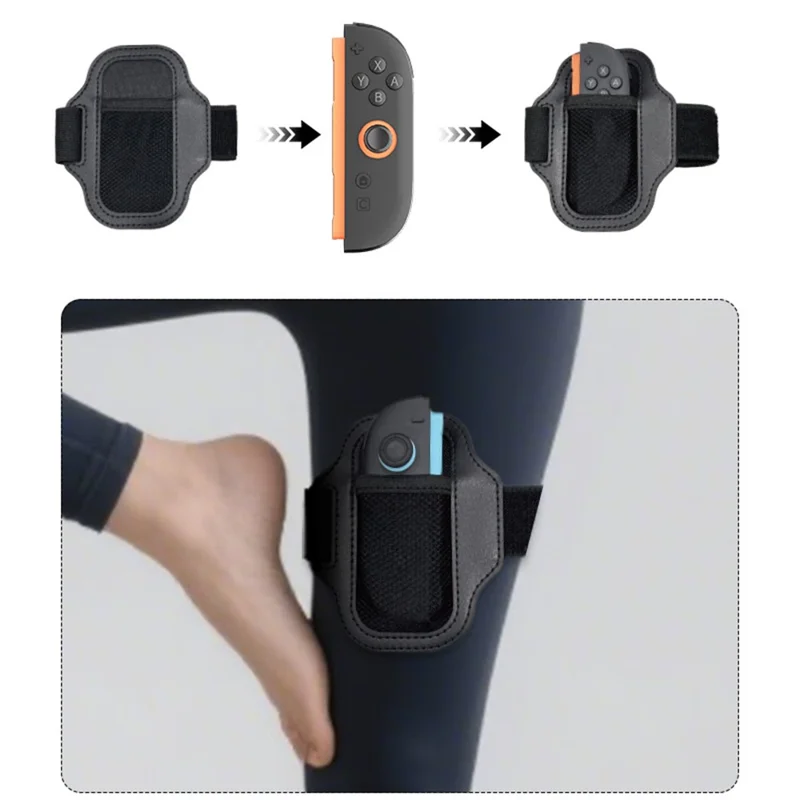HBS-2860 2Pcs For Nintendo Switch 2 / 1 Joy-Con Controller Leg Strap Leather Elastic Sports Band