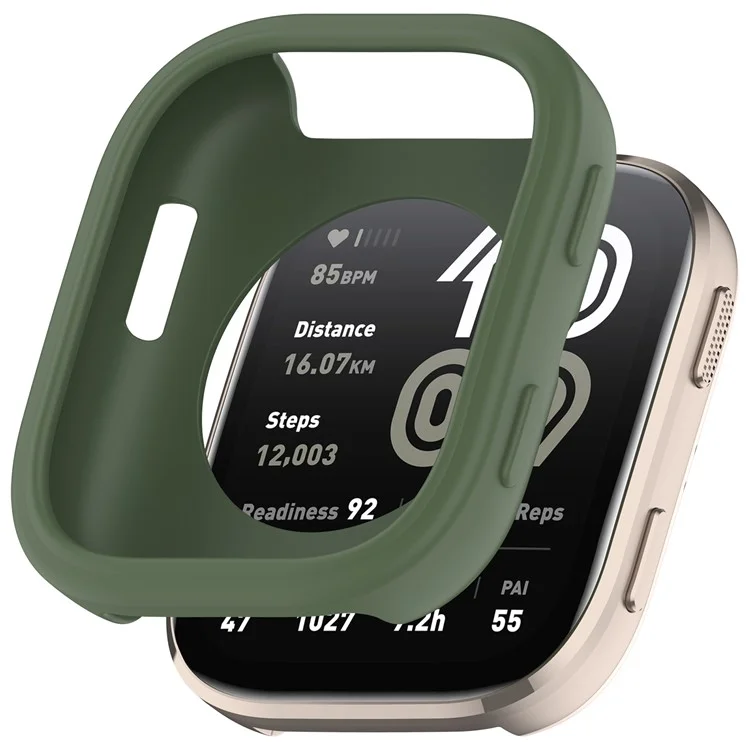 Funda de Silicona Suave para Reloj Huami Amazfit Bip 6 (A2435) - Marco Hueco en Verde Oscuro
