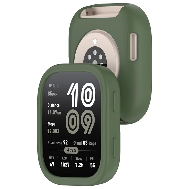 Funda de Silicona Suave para Reloj Huami Amazfit Bip 6 (A2435) - Marco Hueco en Verde Oscuro