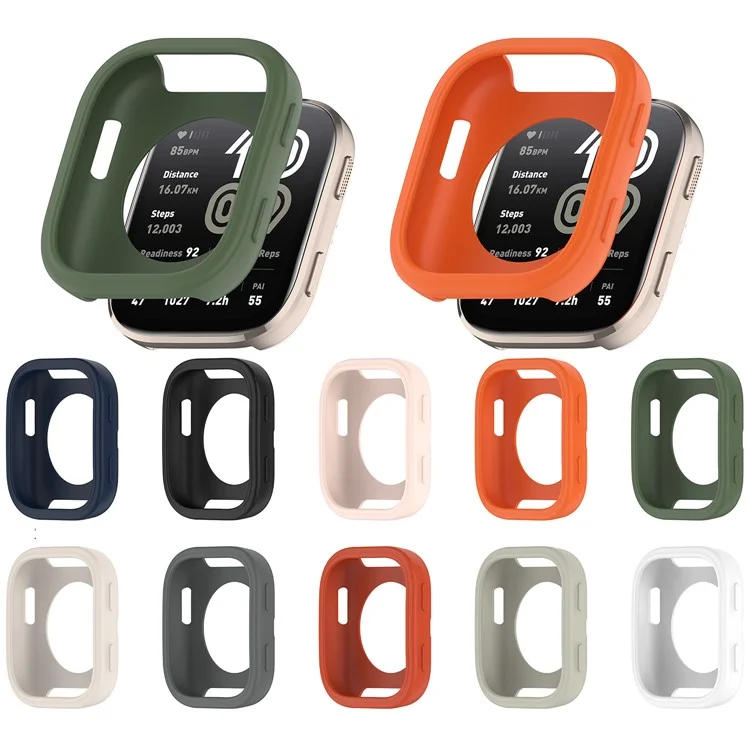 Funda de Silicona Suave para Reloj Huami Amazfit Bip 6 (A2435) - Marco Hueco en Verde Oscuro