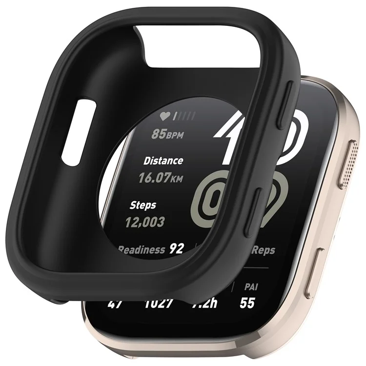 For Huami Amazfit Bip 6 (A2435) Watch Case Soft Silicone Hollow Watch Frame Cover - Black