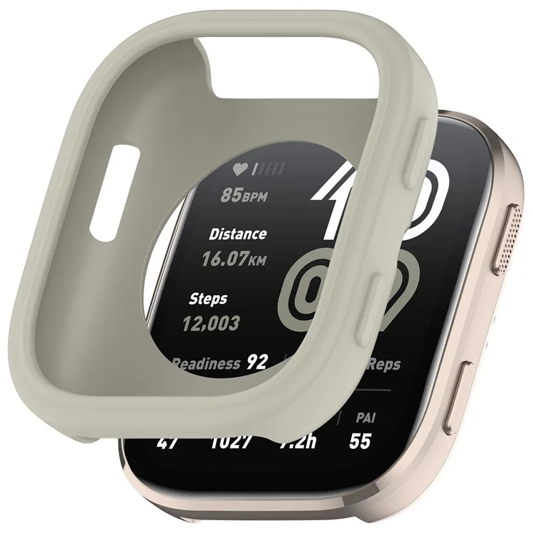 For Huami Amazfit Bip 6 (A2435) Watch Case Soft Silicone Hollow Watch Frame Cover - Light Grey