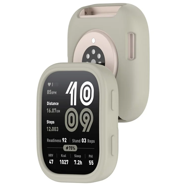For Huami Amazfit Bip 6 (A2435) Watch Case Soft Silicone Hollow Watch Frame Cover - Light Grey