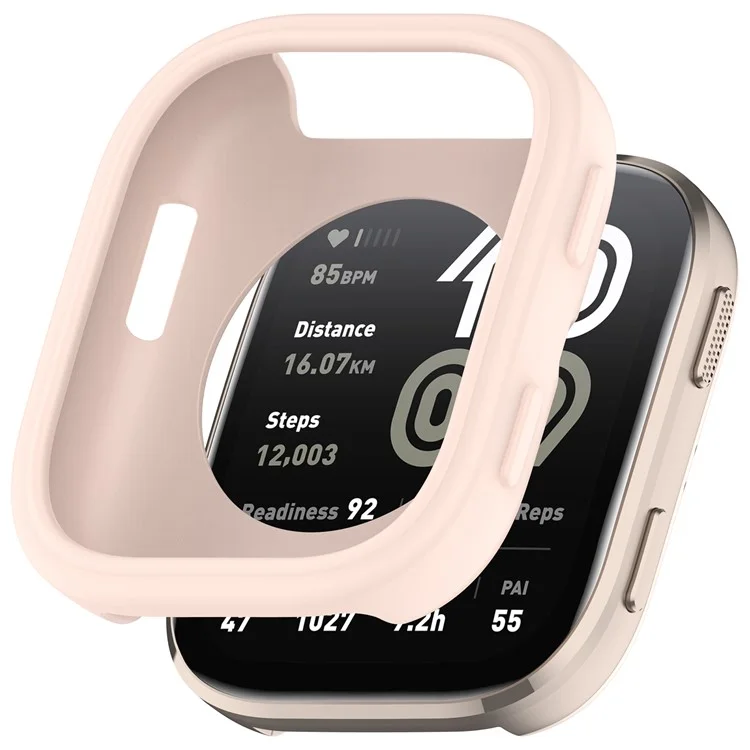 Для смарт-часов Huami Amazfit Bip 6 (A2435) чехол из мягкого силиконового полого корпуса - Светло-розовый