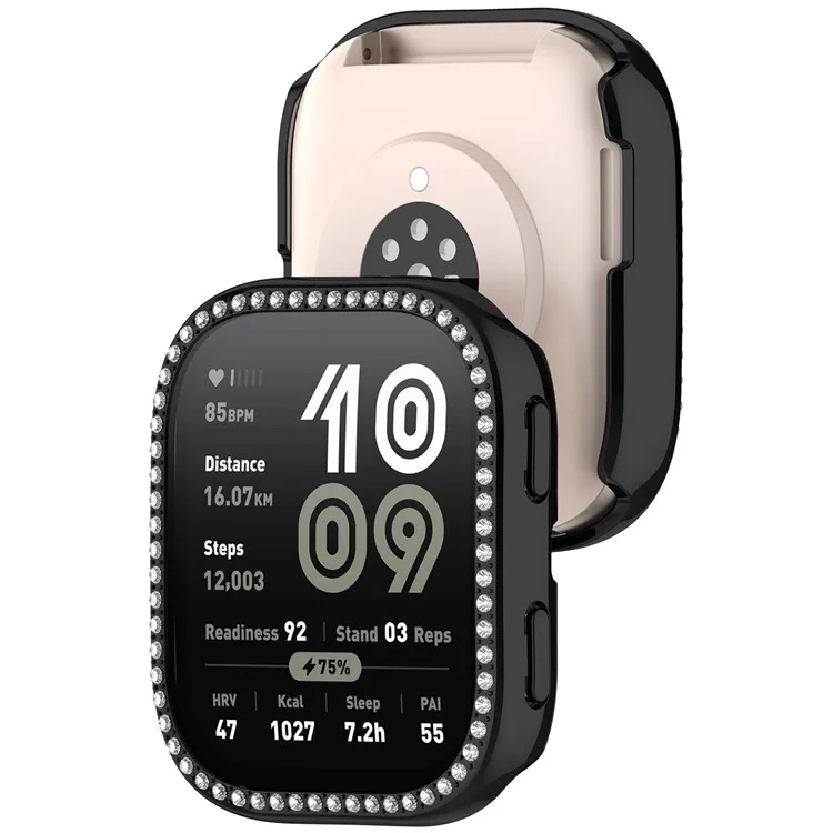 Funda de reloj Huami Amazfit Bip 6 (A2435) Decoración de strass Recubrimiento electrolítico hueco de PC - Negro