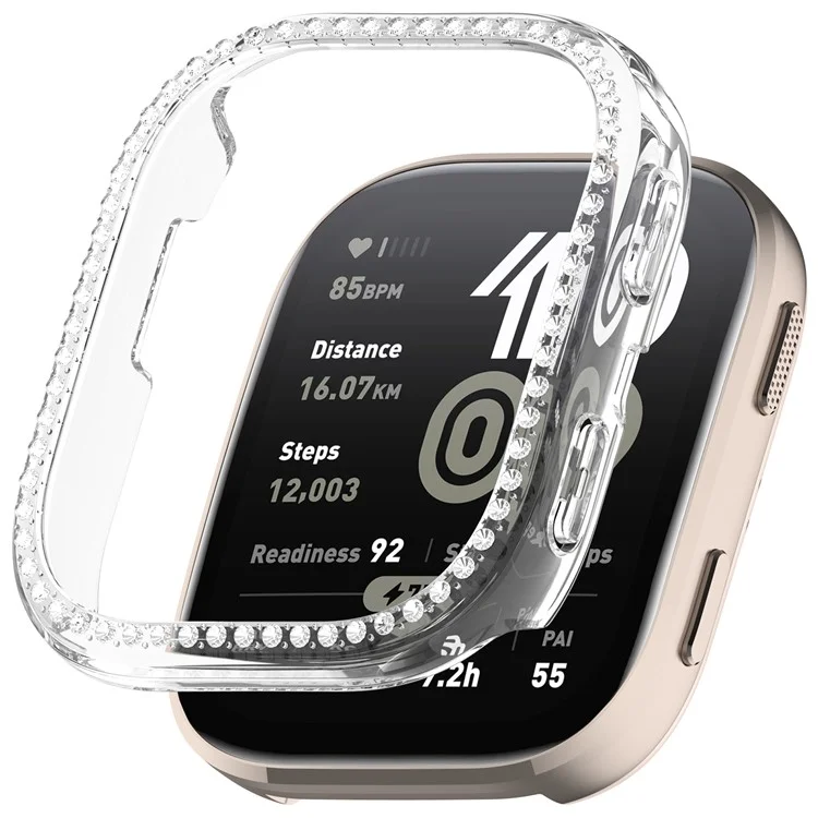 Pour Huami Amazfit Bip 6 (A2435) Boîtier de montre transparent Décoration de strass Conception ajourée PC Couvercle de montre