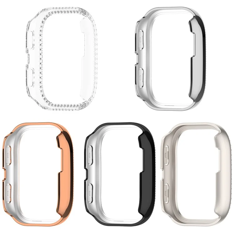 Pour Huami Amazfit Bip 6 (A2435) Boîtier de montre transparent Décoration de strass Conception ajourée PC Couvercle de montre