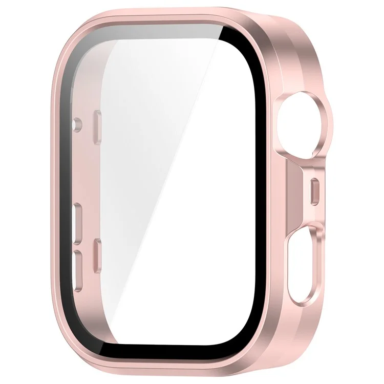 For Huawei Watch Fit 4 Pro Watch Case PC Frame Cover with Tempered Glass Screen Film - Matte Pink