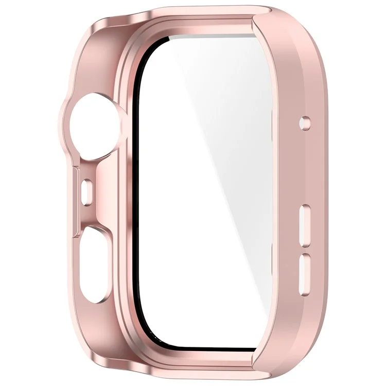 For Huawei Watch Fit 4 Pro Watch Case PC Frame Cover with Tempered Glass Screen Film - Matte Pink