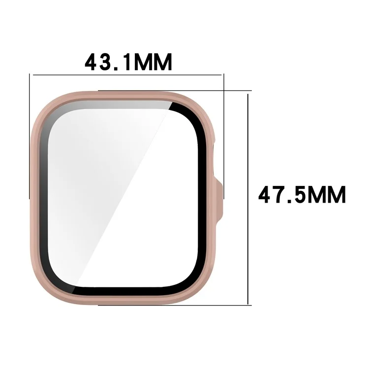 For Huawei Watch Fit 4 Pro Watch Case PC Frame Cover with Tempered Glass Screen Film - Matte Pink