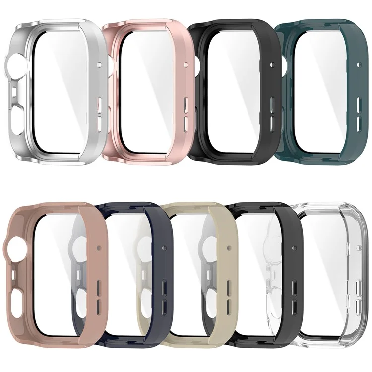 For Huawei Watch Fit 4 Pro Watch Case PC Frame Cover with Tempered Glass Screen Film - Matte Black