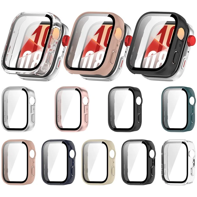 For Huawei Watch Fit 4 Watch Case PC Frame Cover with Tempered Glass Screen Film - Black