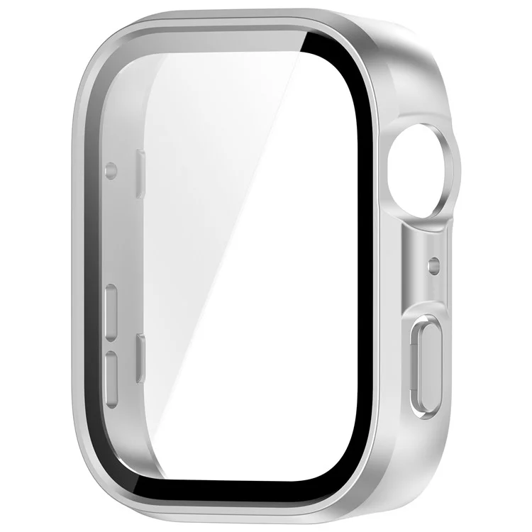 For Huawei Watch Fit 4 Watch Case PC Frame Cover with Tempered Glass Screen Film - Matte Silver