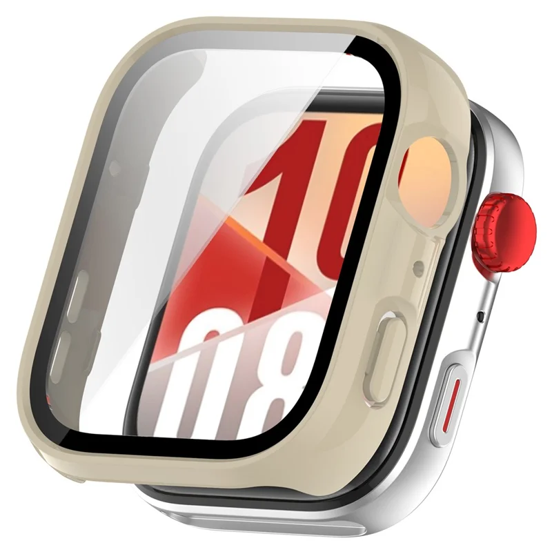 For Huawei Watch Fit 4 Watch Case PC Frame Cover with Tempered Glass Screen Film - Ivy White