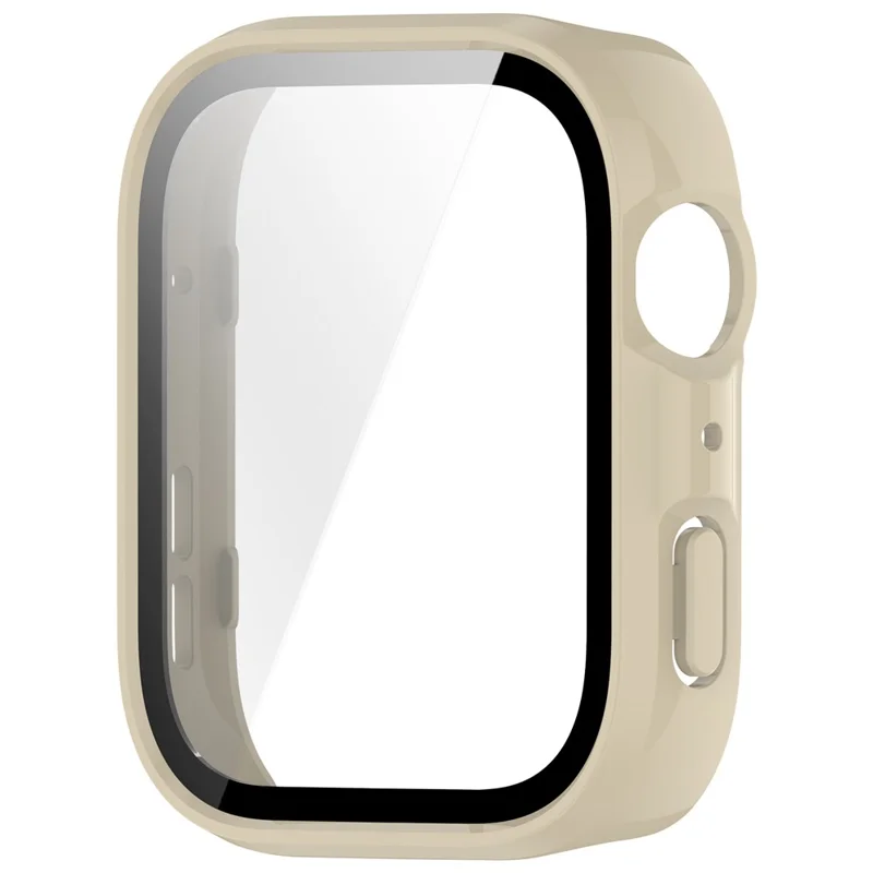 For Huawei Watch Fit 4 Watch Case PC Frame Cover with Tempered Glass Screen Film - Ivy White