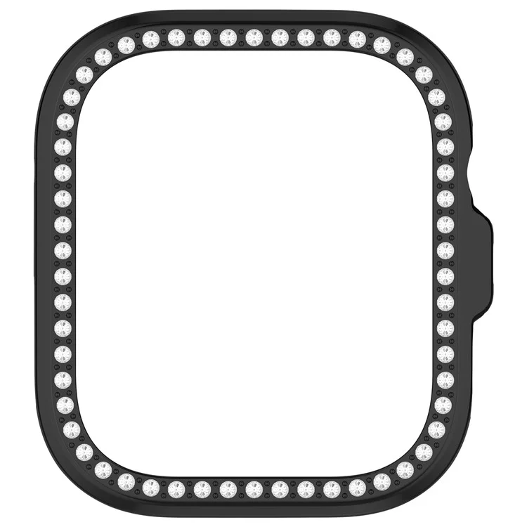 For Huawei Watch Fit 4 Watch Case Rhinestone Decor Hollow Design Electroplating PC Watch Cover - Black