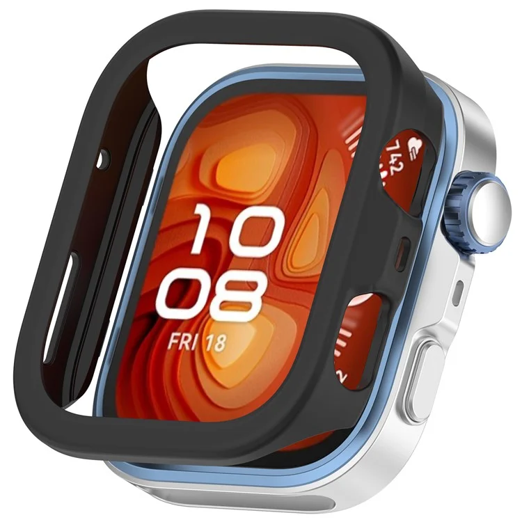 For Huawei Watch Fit 4 Watch Case Half-Wrapped Hollow Hard PC Protective Cover - Black