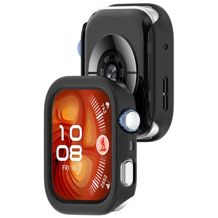 For Huawei Watch Fit 4 Watch Case Half-Wrapped Hollow Hard PC Protective Cover - Black