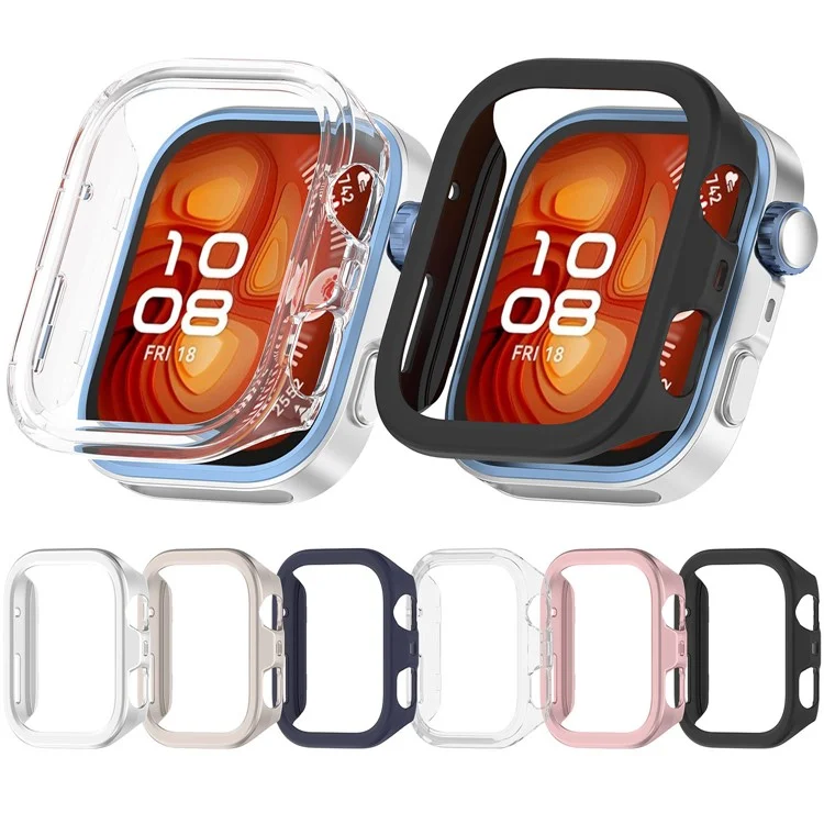 For Huawei Watch Fit 4 Watch Case Half-Wrapped Hollow Hard PC Protective Cover - Black