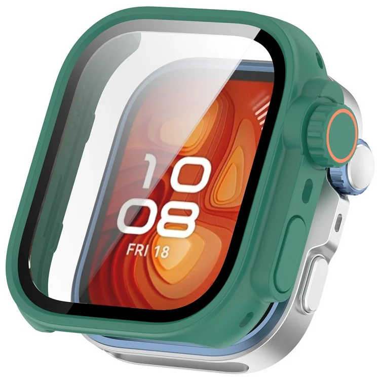 For Huawei Watch Fit 4 Watch Case Instant Transformation Ultra 2 Hard PC Cover with Tempered Glass - Green