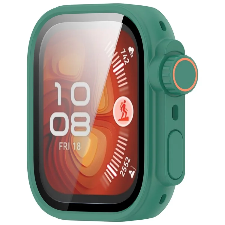 For Huawei Watch Fit 4 Watch Case Instant Transformation Ultra 2 Hard PC Cover with Tempered Glass - Green